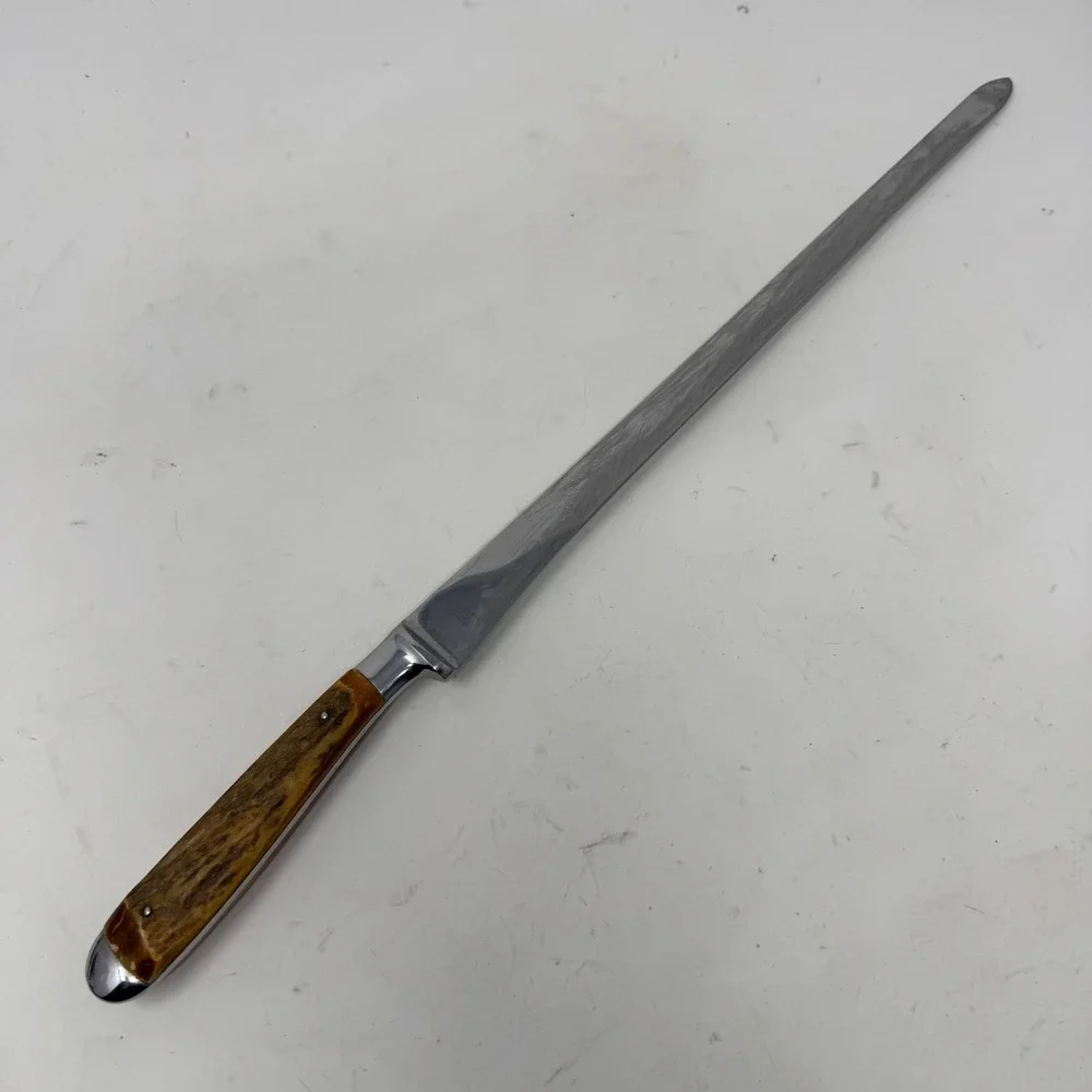 Abercrombie & Fitch Co Germany Stainless Carving Knife Stag Antler Handle‎ 12in